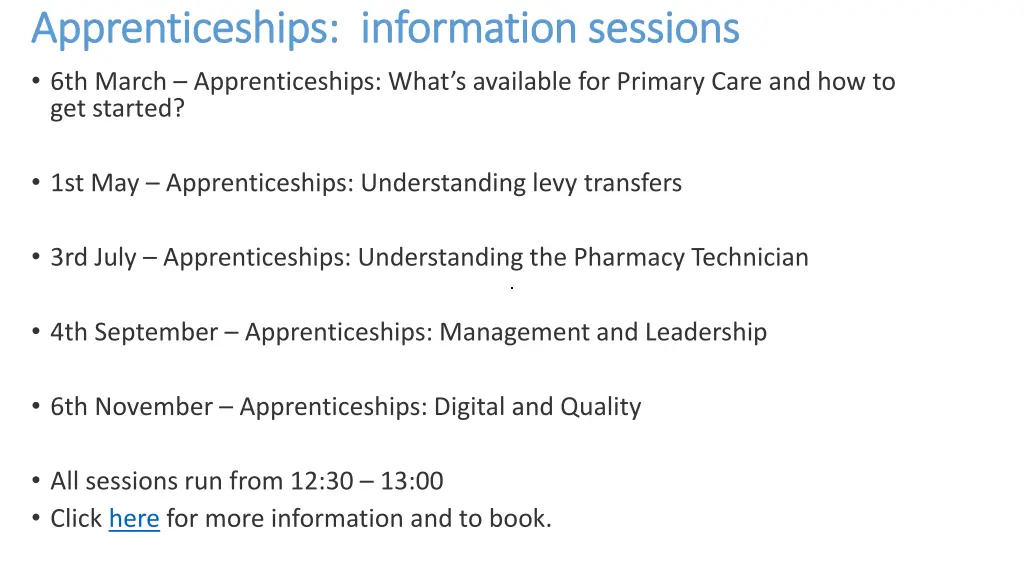 apprenticeships information sessions