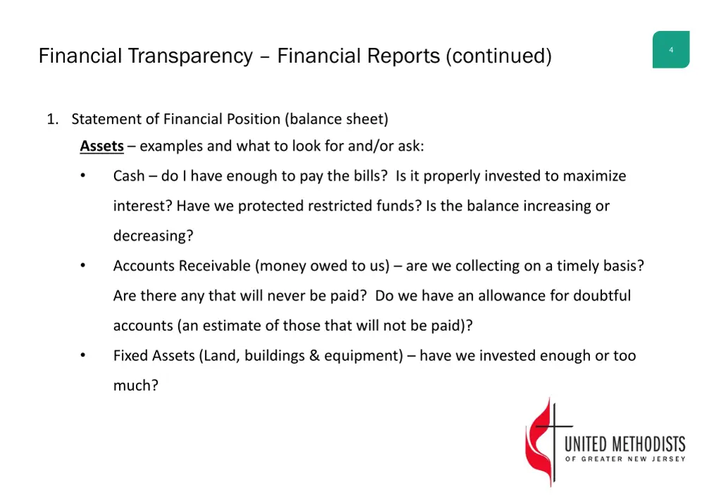 financial transparency financial reports continued