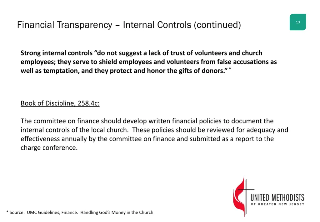 financial transparency internal controls continued 2