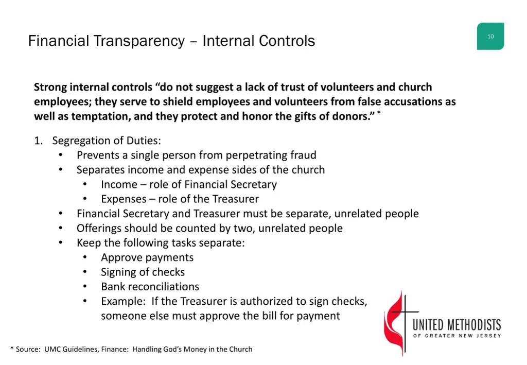 financial transparency internal controls