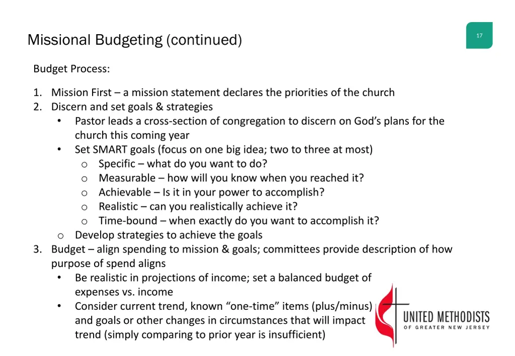 missional budgeting continued