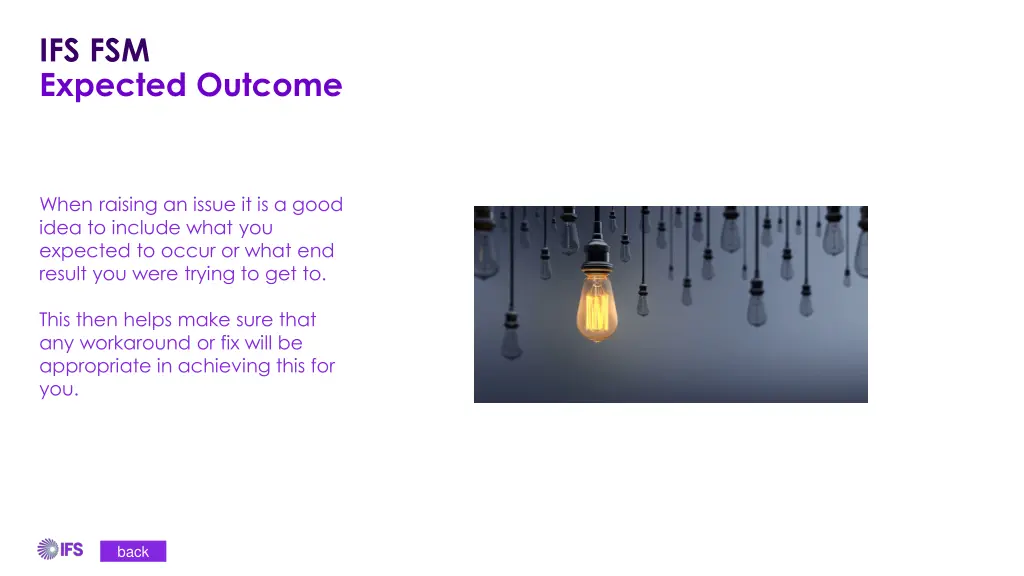 ifs fsm expected outcome