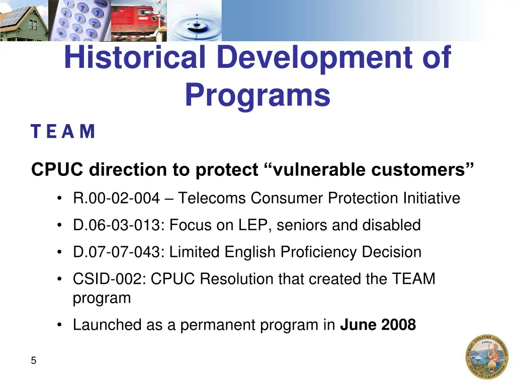 historical development of programs t e a m t e a m