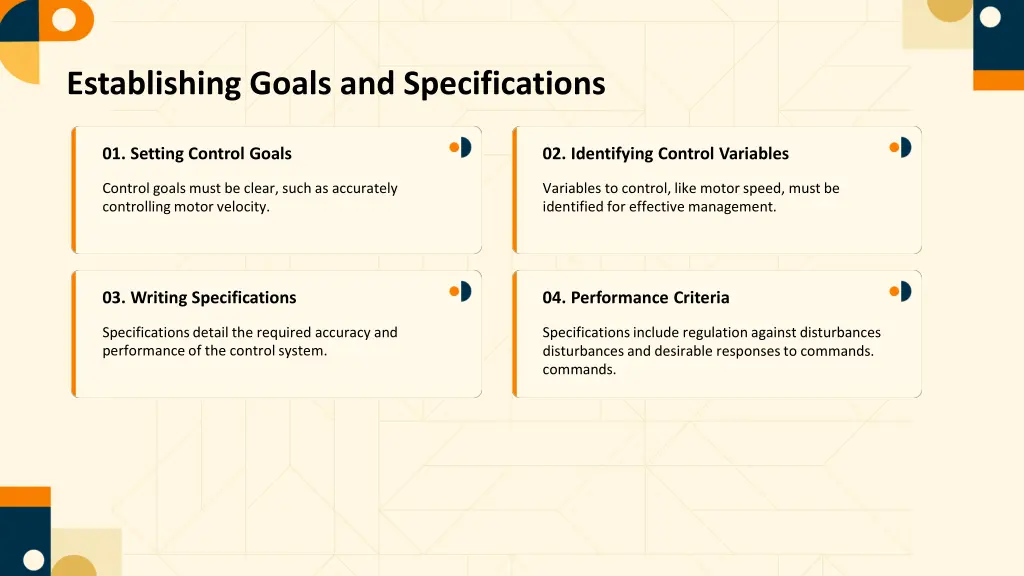 establishing goals and specifications