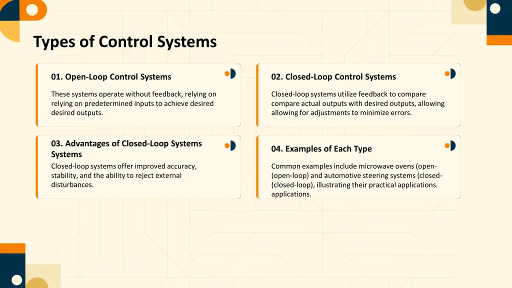 types of control systems
