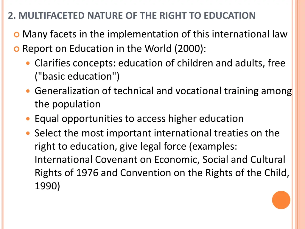 2 multifaceted nature of the right to education