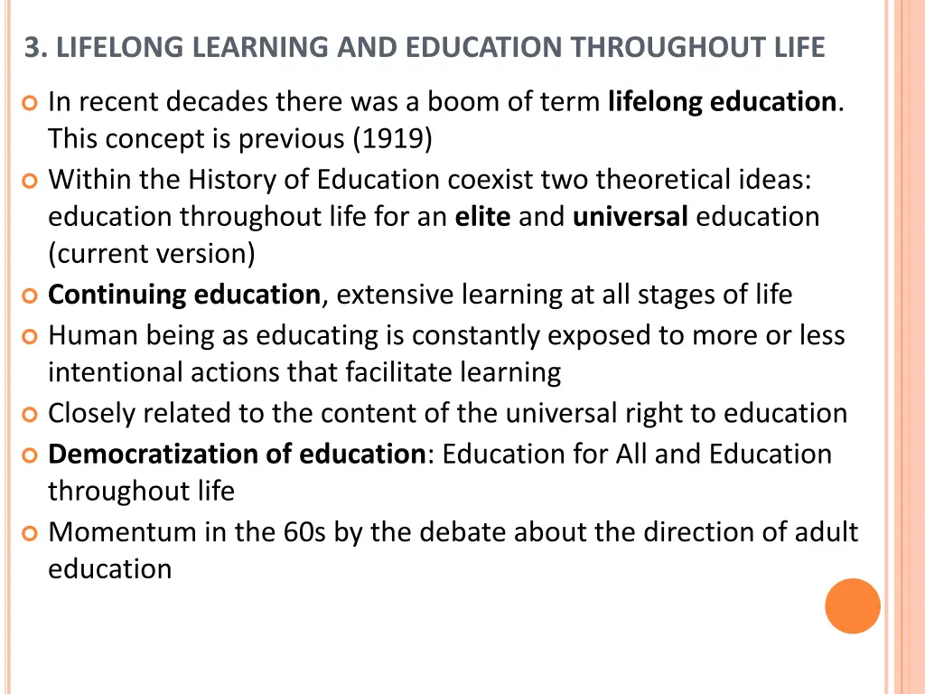 3 lifelong learning and education throughout life