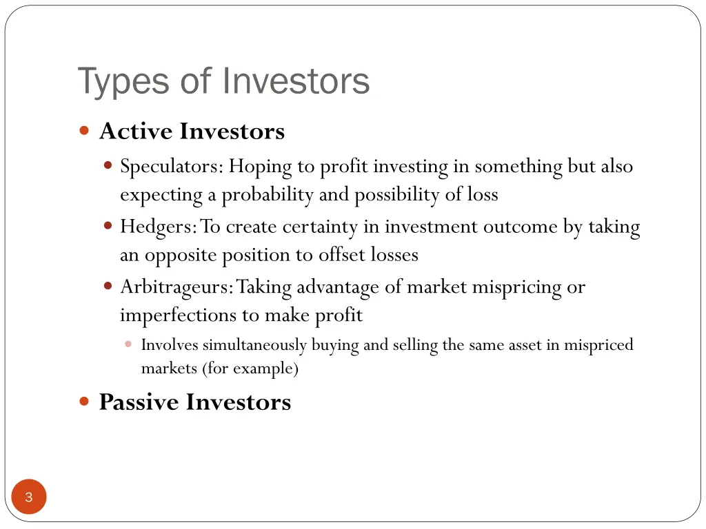 types of investors