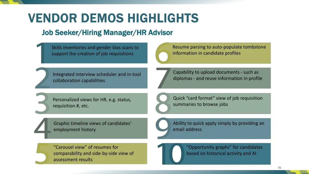 vendor demos highlights vendor demos highlights