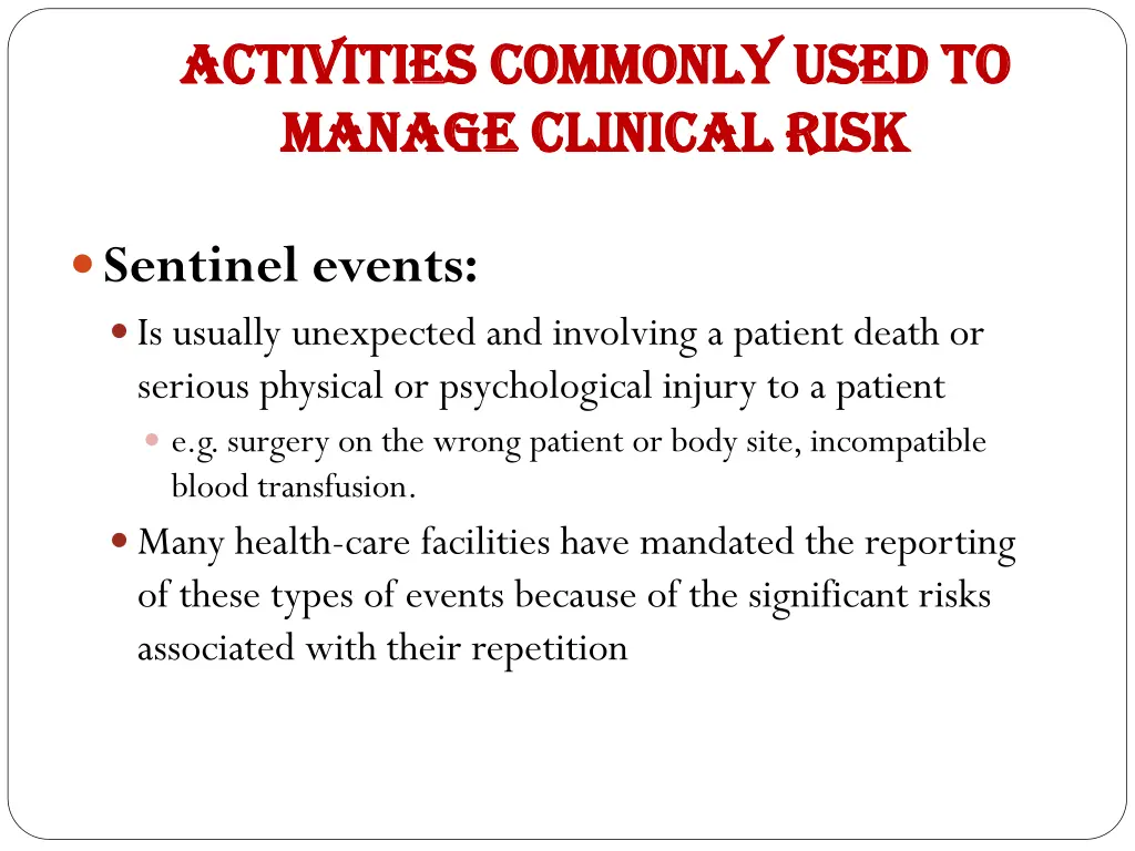 activities commonly used to activities commonly