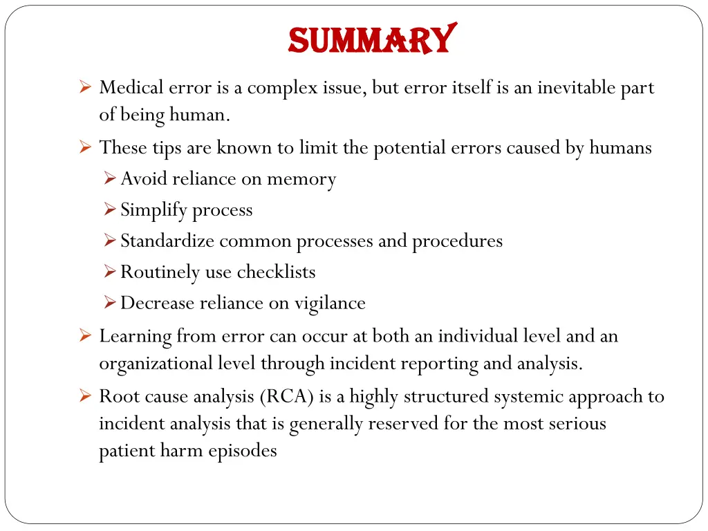 summary summary
