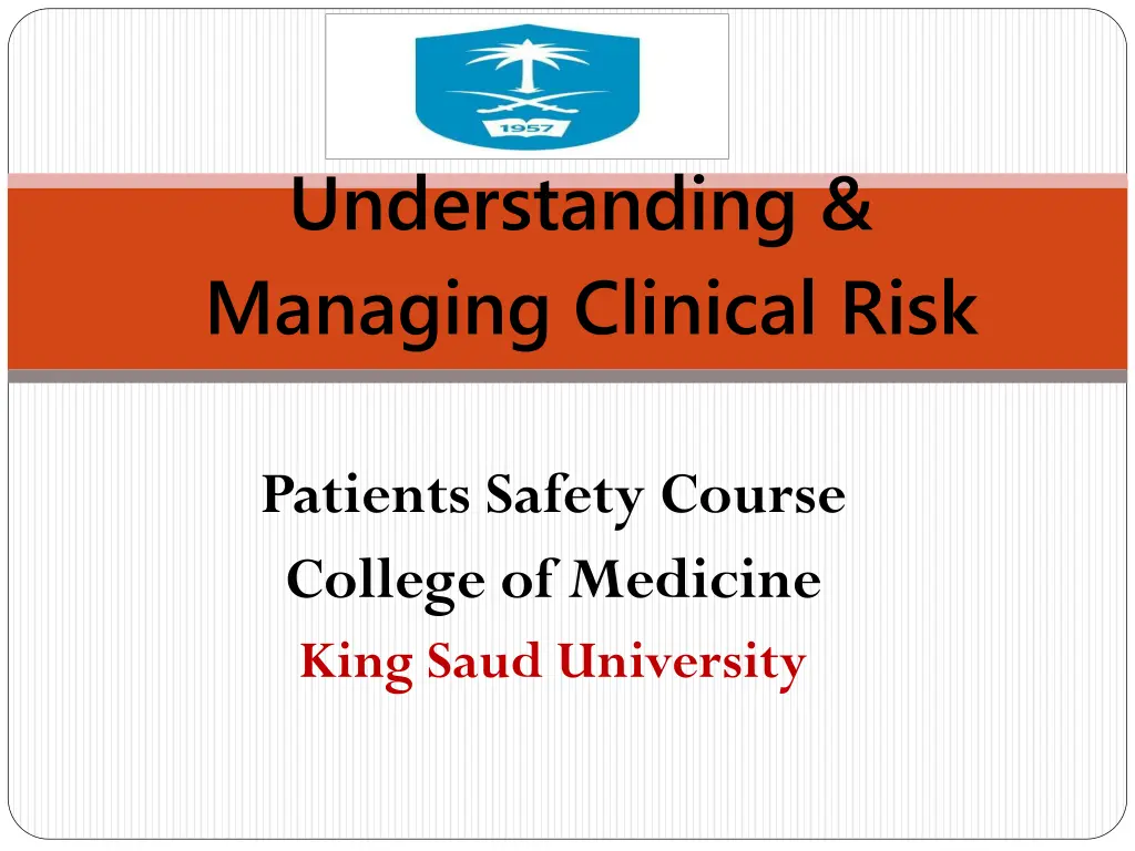 understanding managing clinical risk