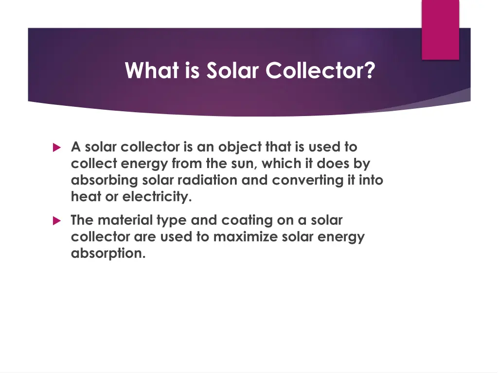 what is solar collector