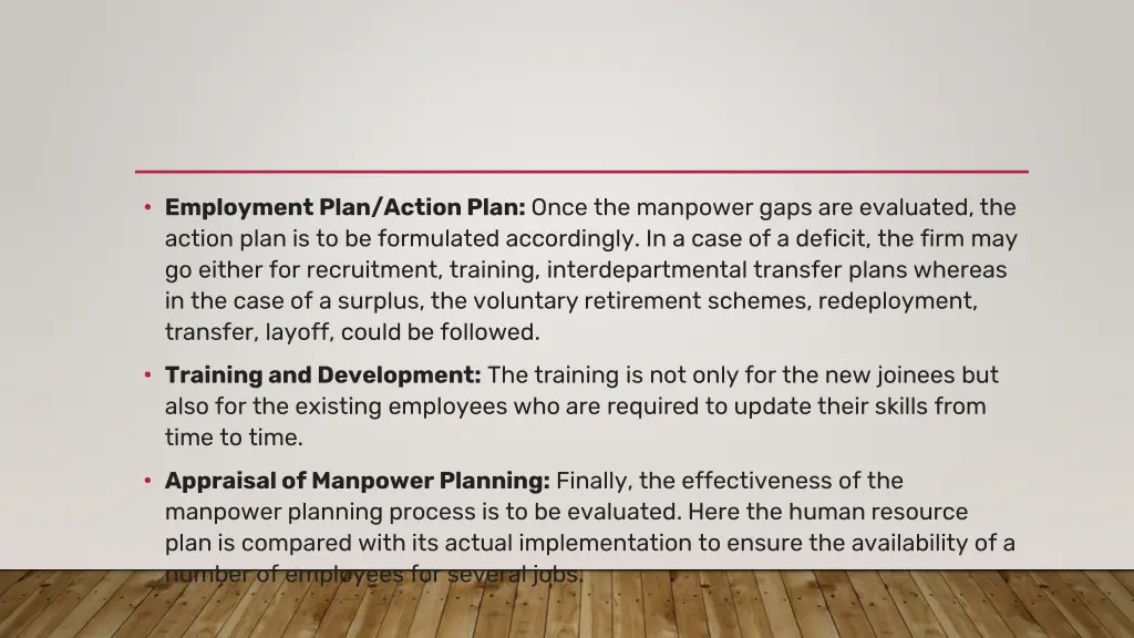 employment plan action plan once the manpower