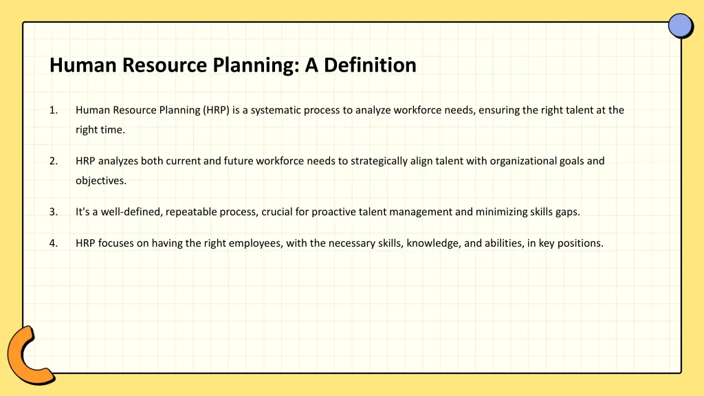 human resource planning a definition