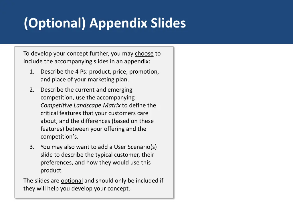 optional appendix slides