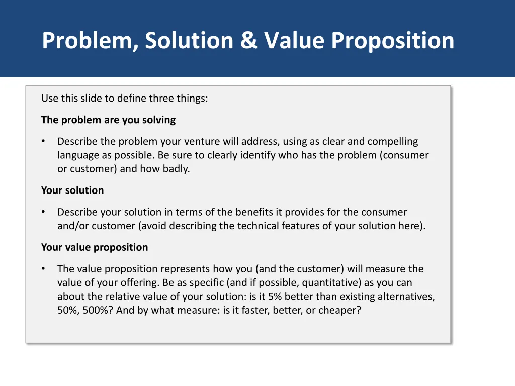 problem solution value proposition