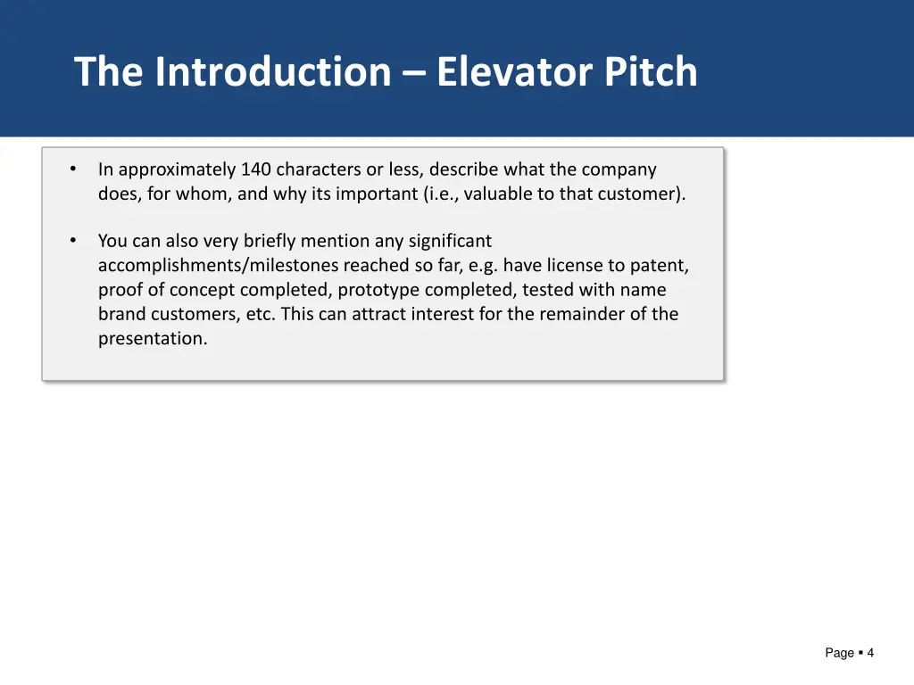 the introduction elevator pitch