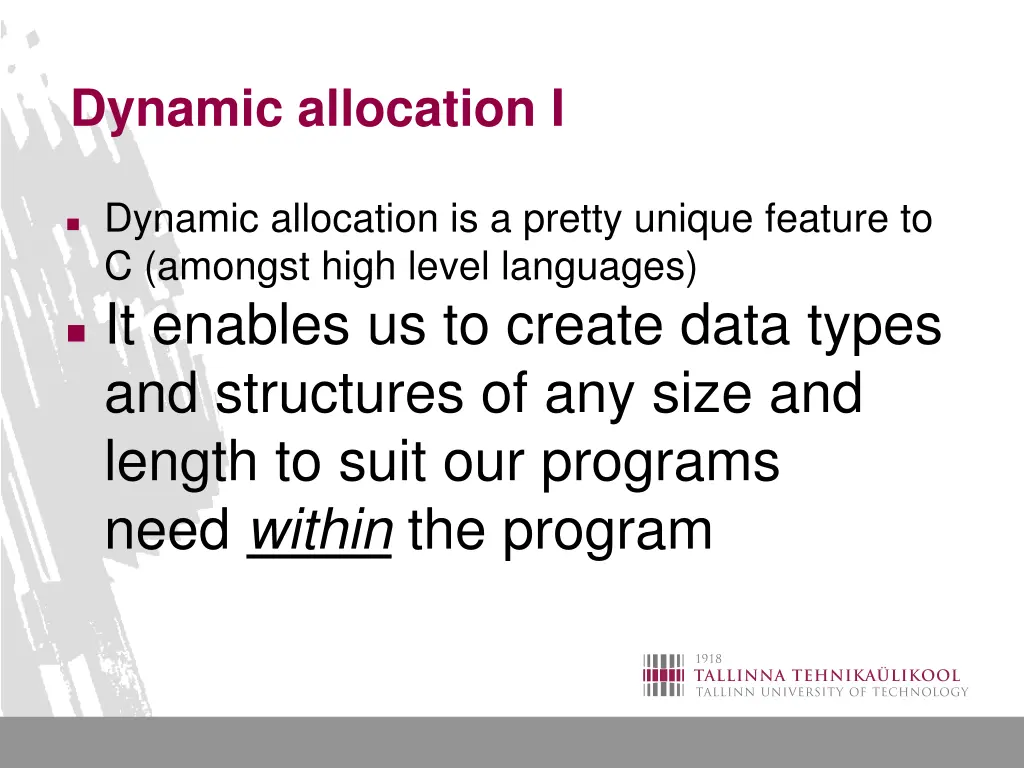 dynamic allocation i