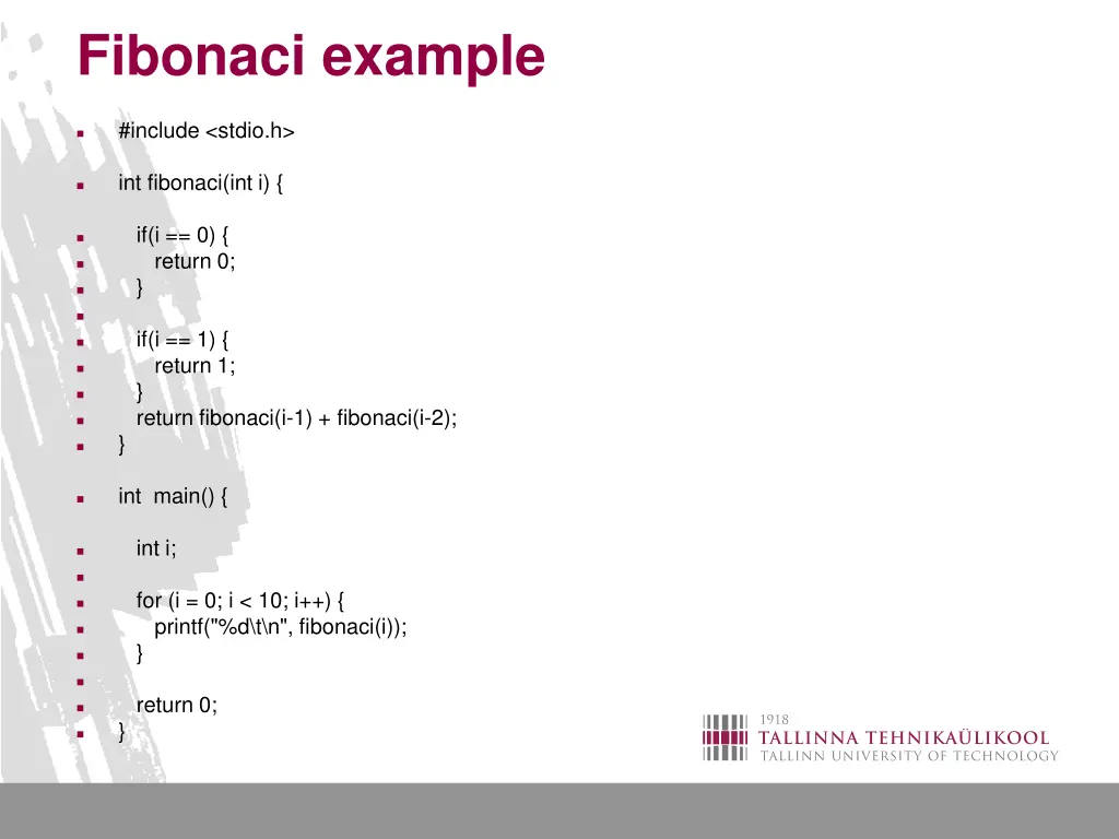 fibonaci example