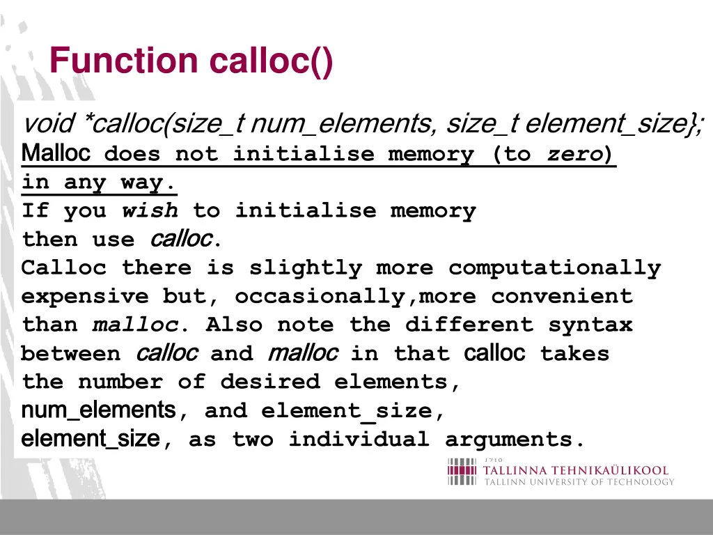 function calloc