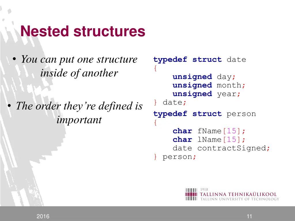 nested structures