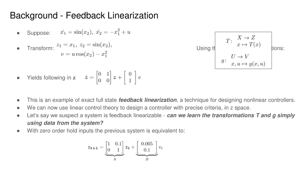 background feedback linearization