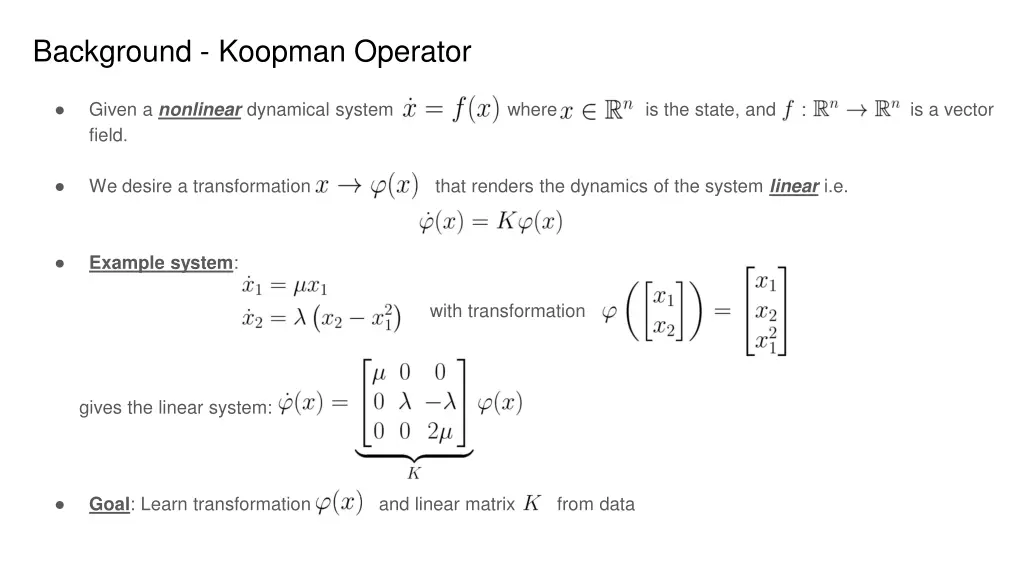 background koopman operator