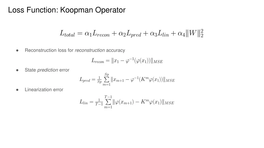 loss function koopman operator