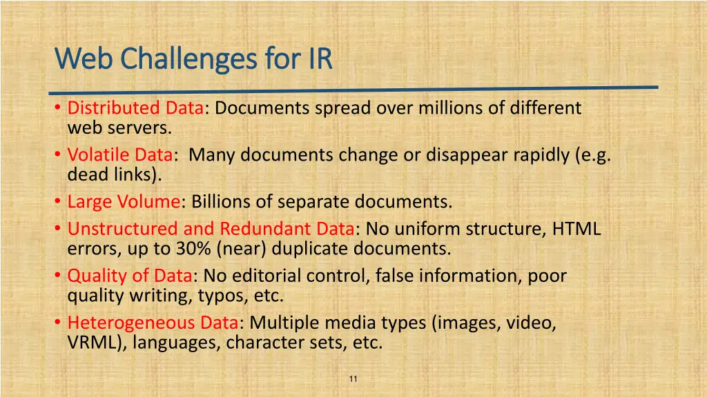 web challenges for ir web challenges for ir