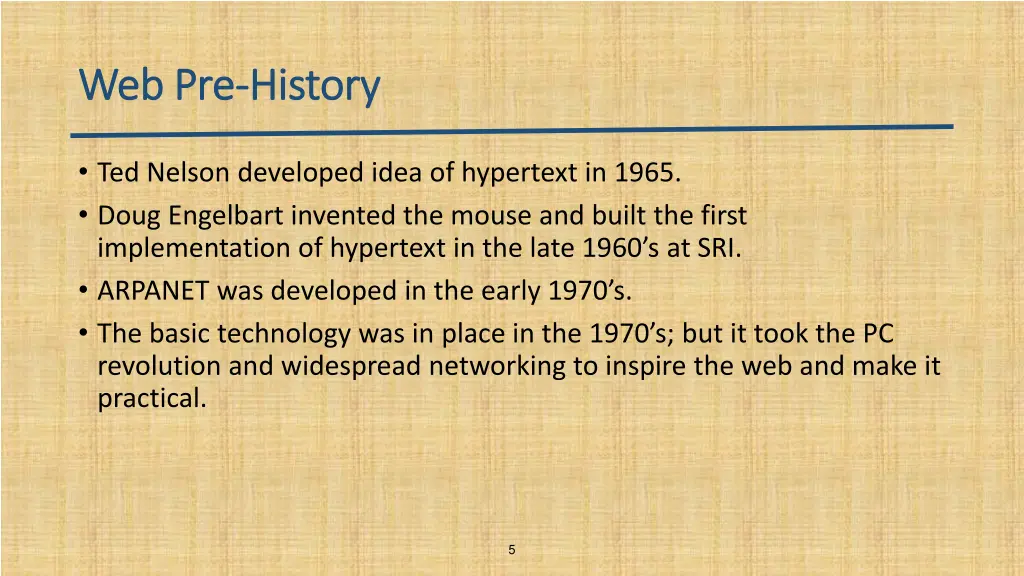 web pre web pre history