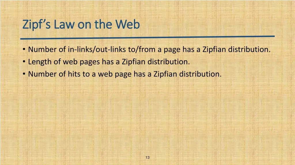 zipf s law on the web zipf s law on the web