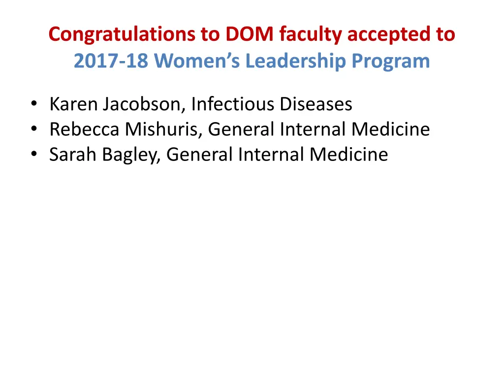 congratulations to dom faculty accepted to 2017 2