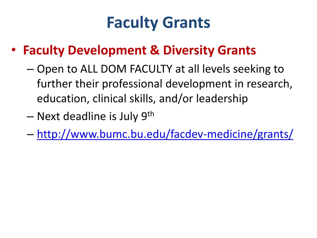 faculty grants