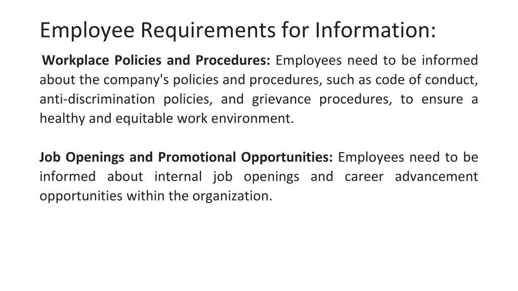 employee requirements for information 1