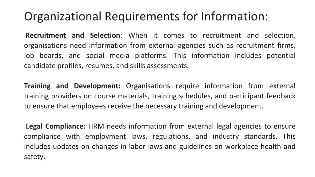 organizational requirements for information 1