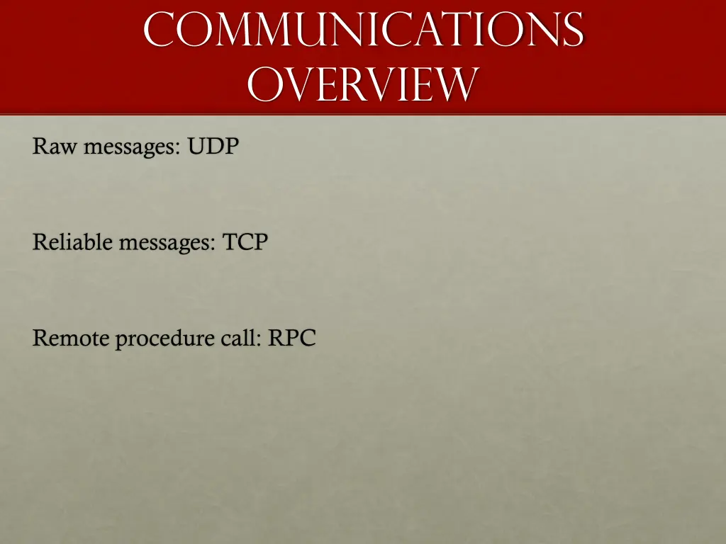 communications overview