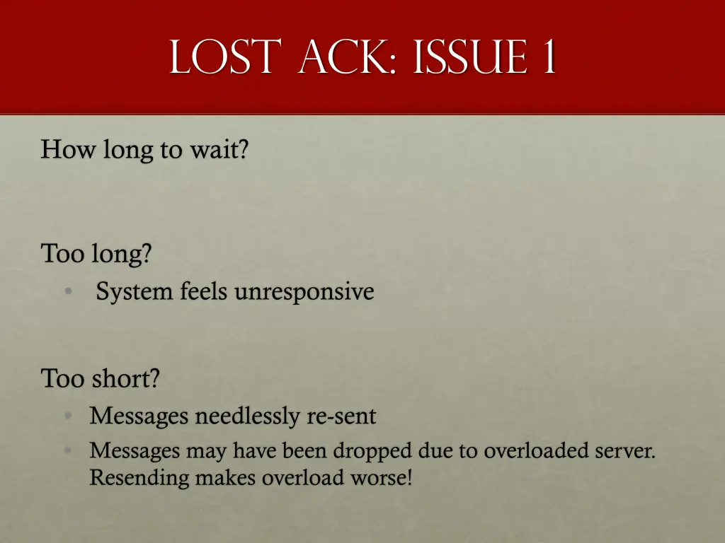 lost ack issue 1