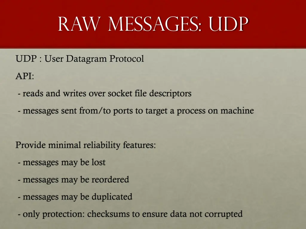 raw messages udp