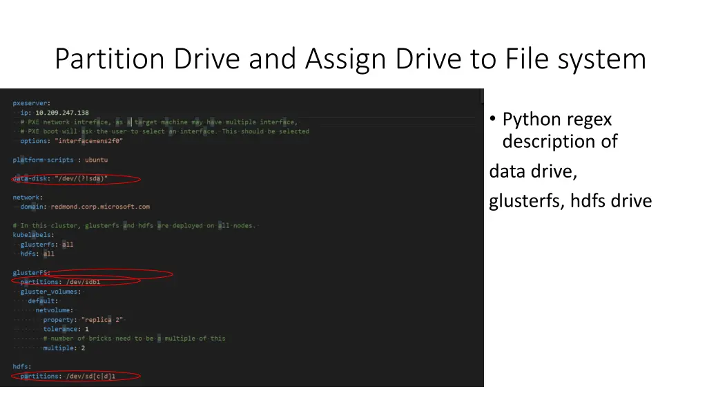 partition drive and assign drive to file system