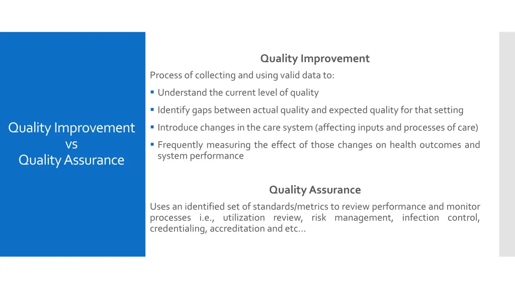 quality improvement