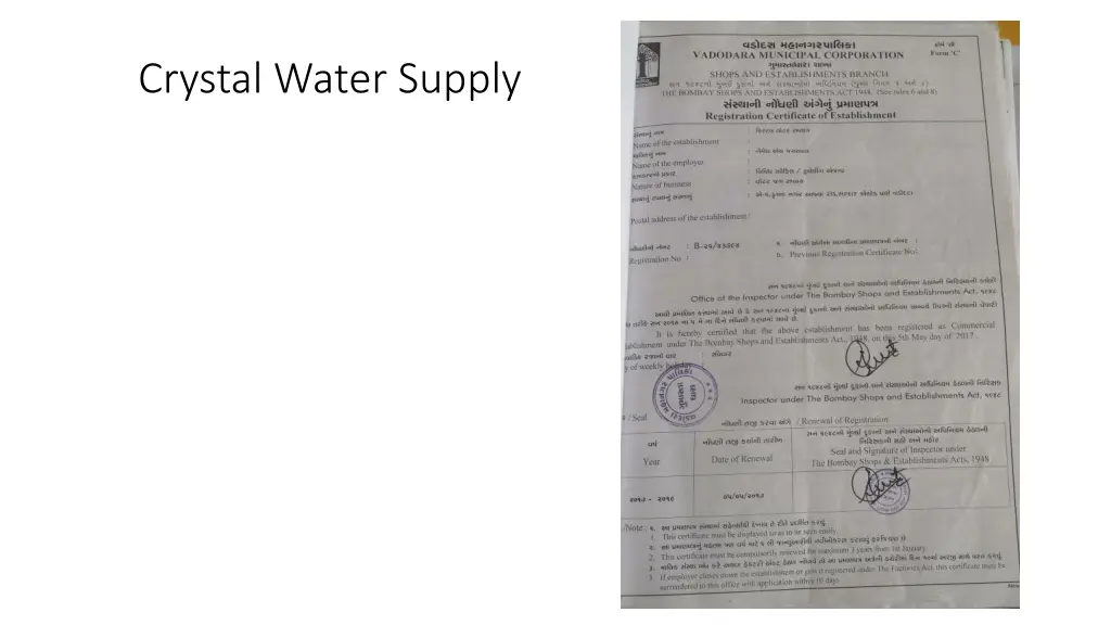 crystal water supply
