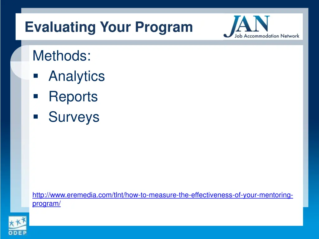 evaluating your program 1