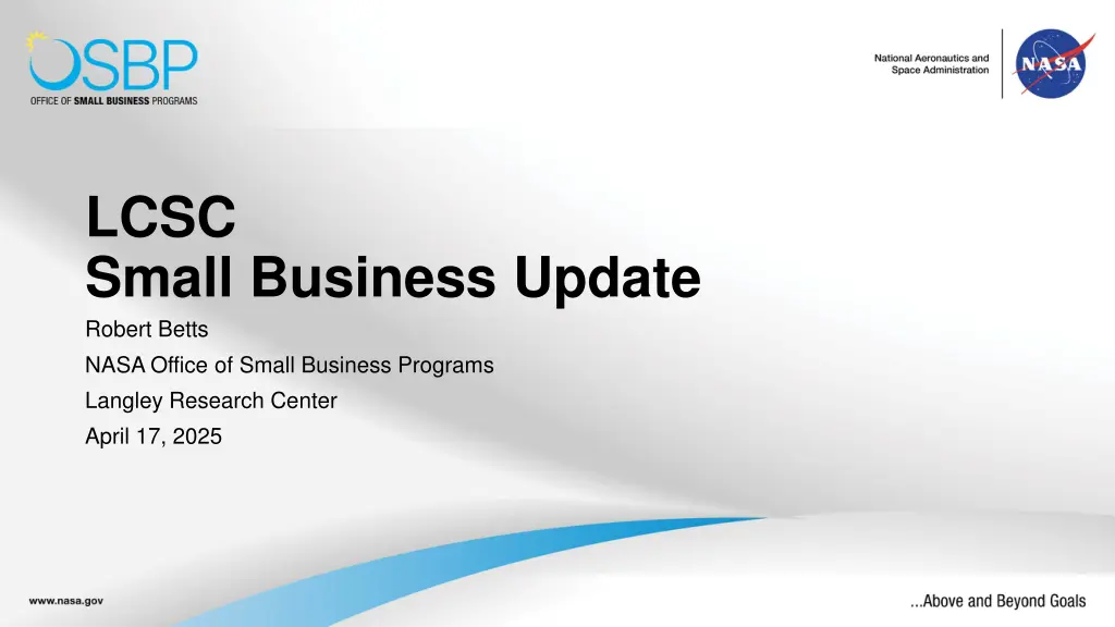 lcsc small business update robert betts nasa