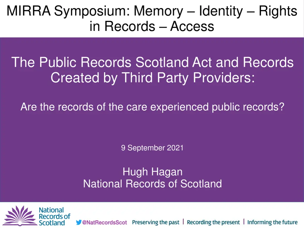 mirra symposium memory identity rights in records