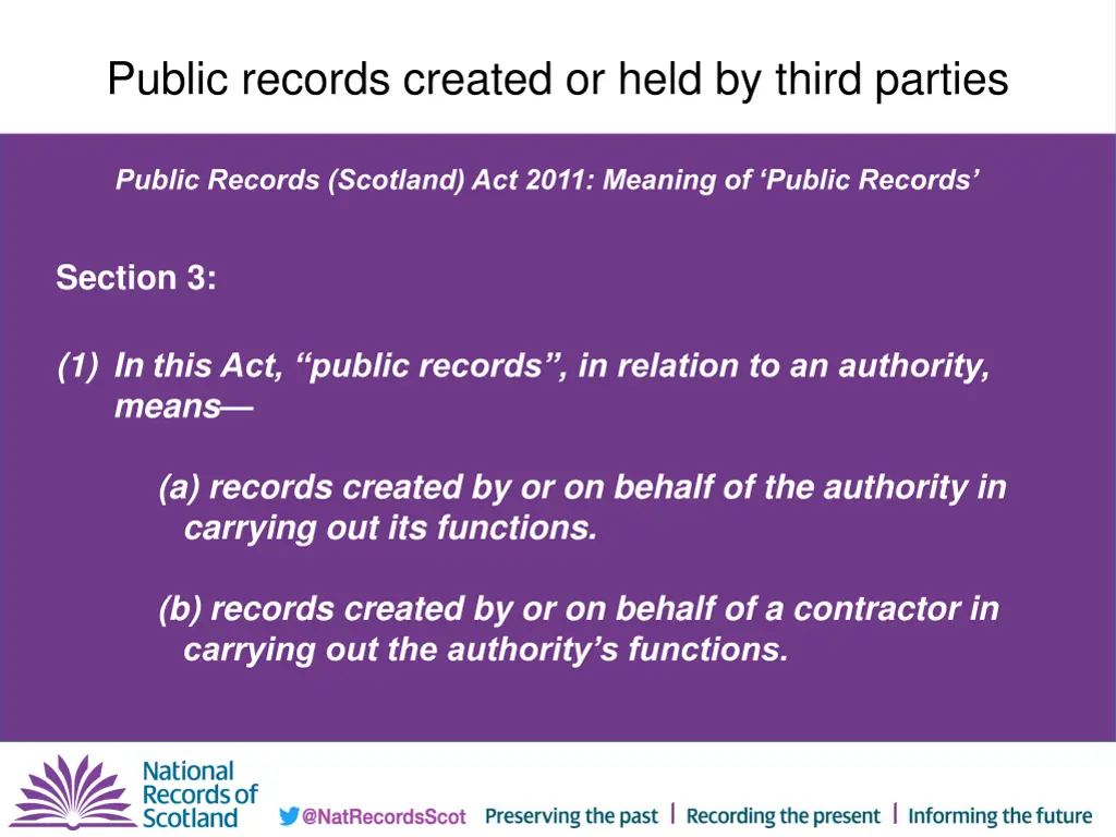 public records created or held by third parties