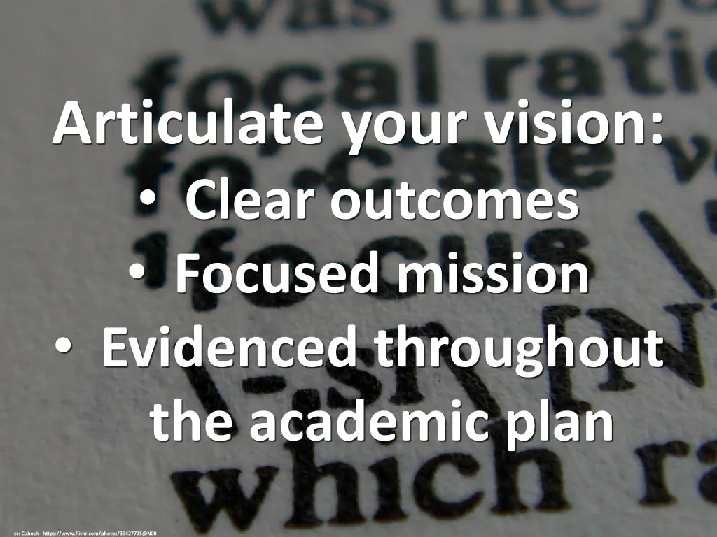 articulate your vision clear outcomes focused