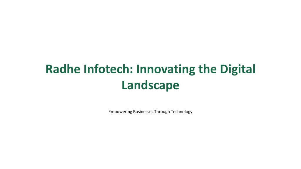 radhe infotech innovating the digital landscape
