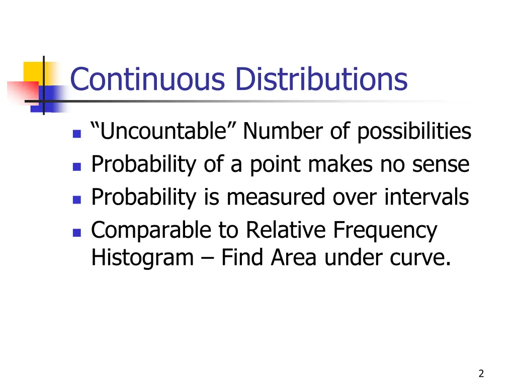 continuous distributions