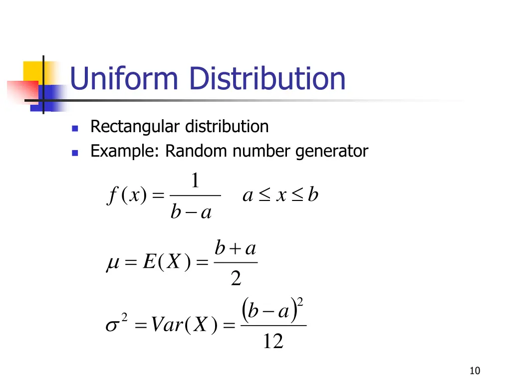uniform distribution